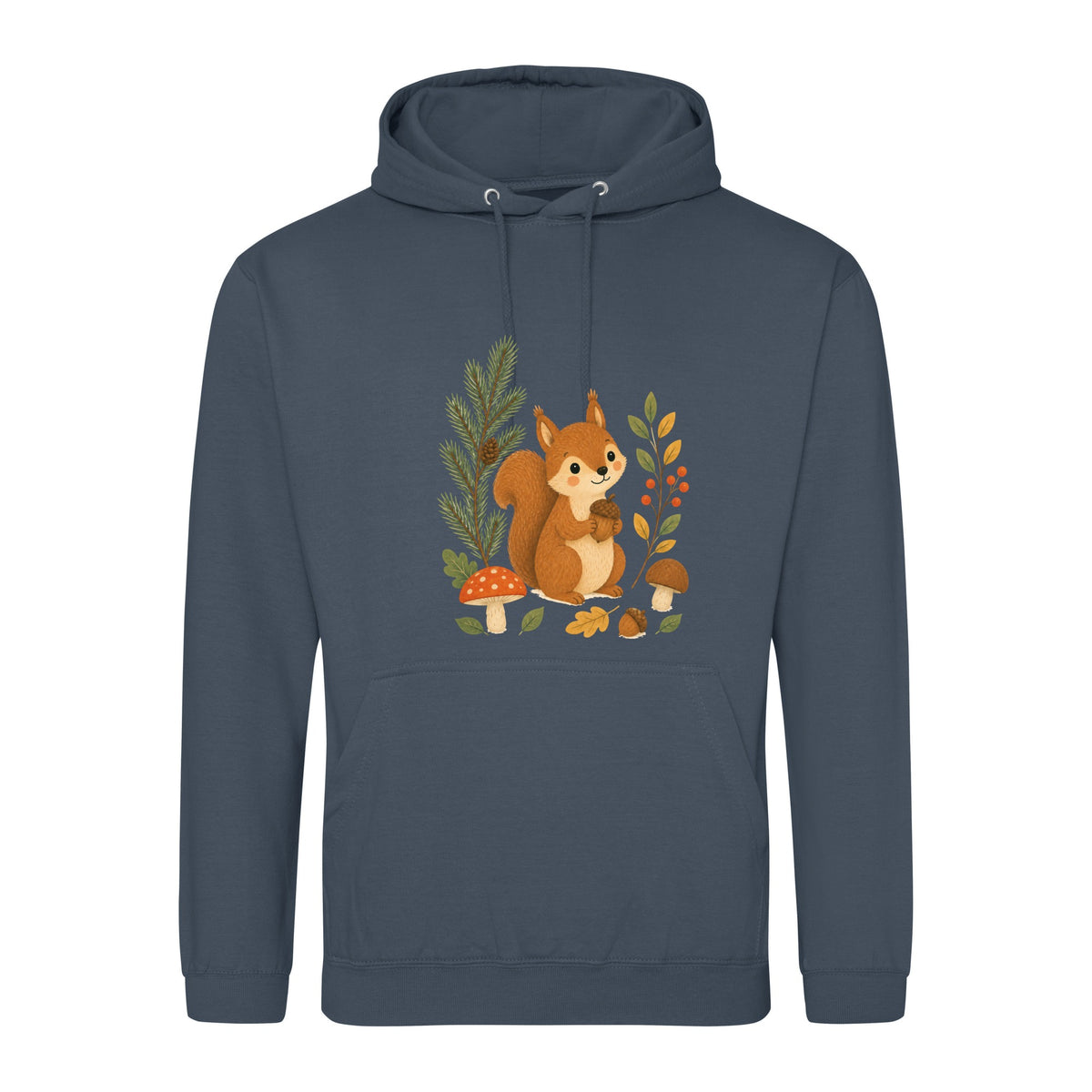 Squirrel's Autumn Store Adult Hoodie - Once Upon a Woodland Airforce Blue colour variant image