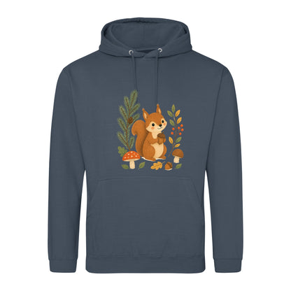 Squirrel's Autumn Store Adult Hoodie - Once Upon a Woodland Airforce Blue colour variant image
