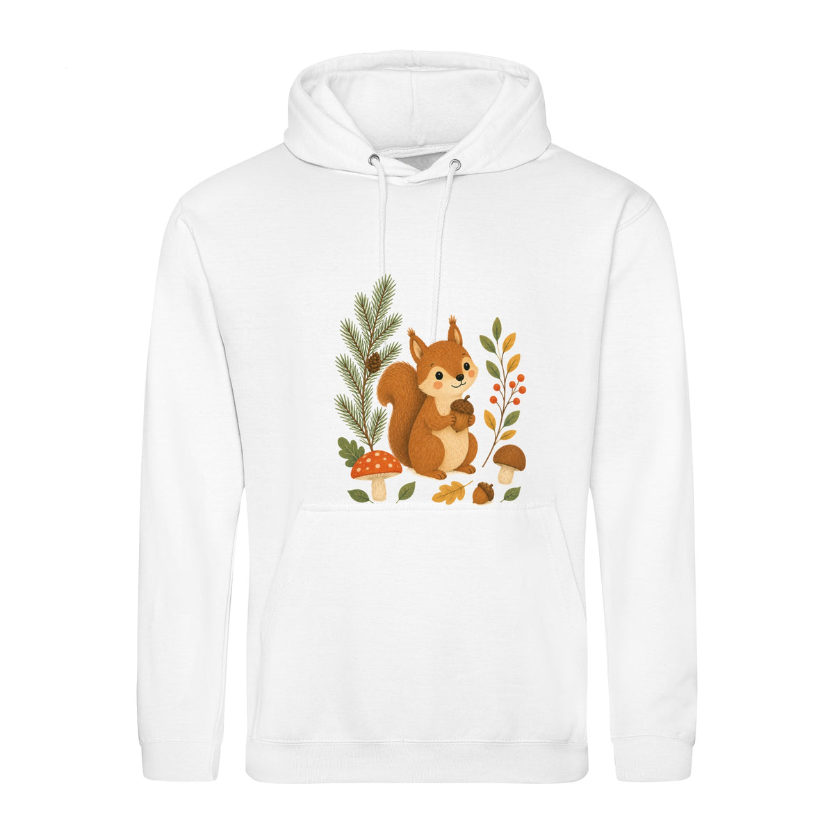 Squirrel's Autumn Store Adult Hoodie - Once Upon a Woodland Arctic White colour variant image