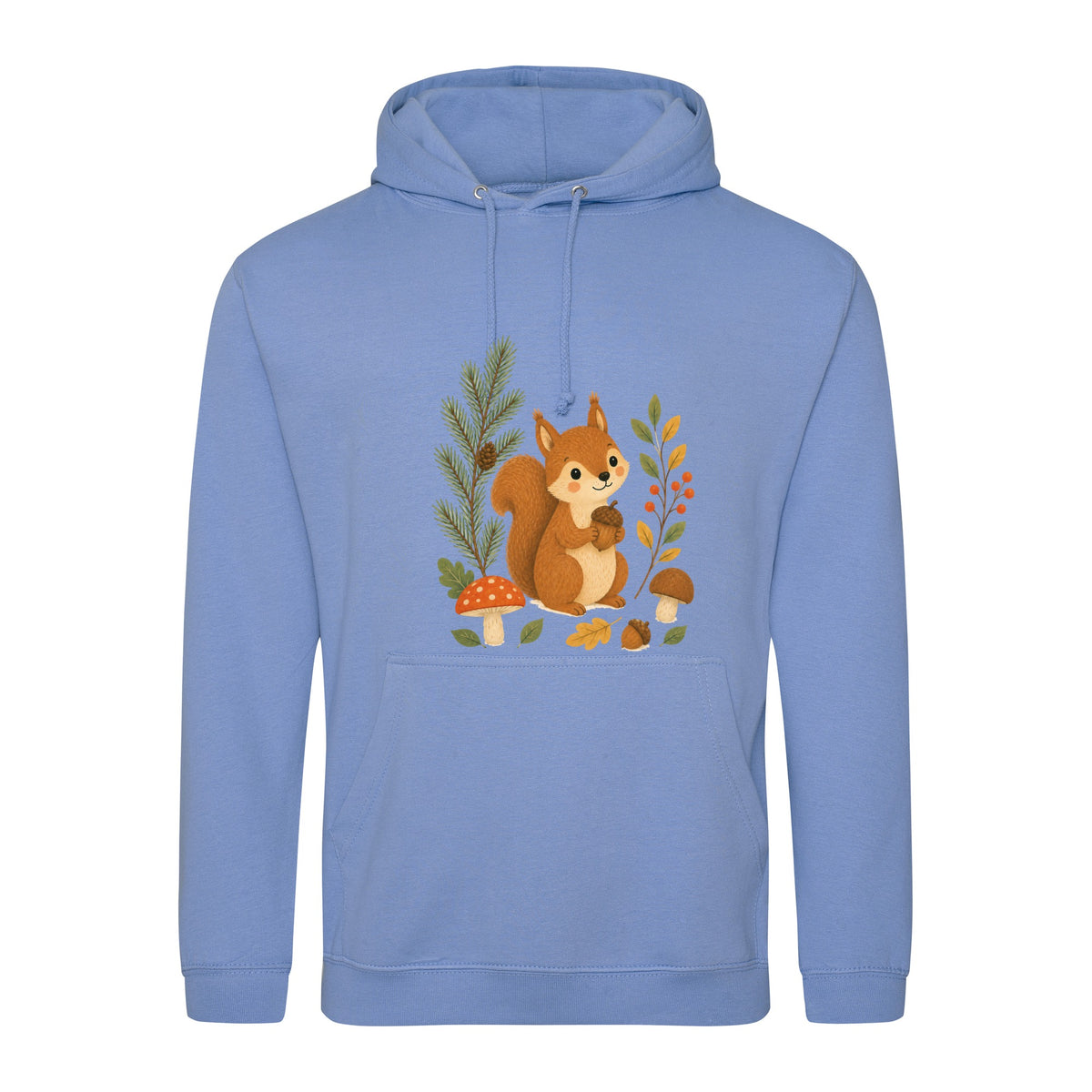 Squirrel's Autumn Store Adult Hoodie - Once Upon a Woodland Cornflower Blue colour variant image