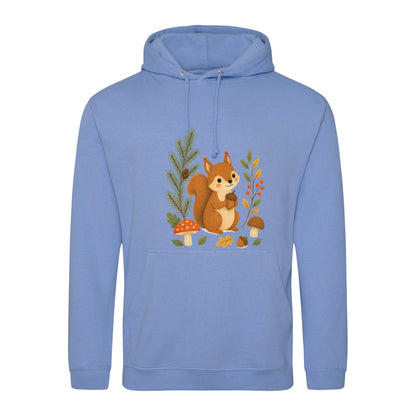 Squirrel's Autumn Store Adult Hoodie - Once Upon a Woodland Cornflower Blue colour variant image