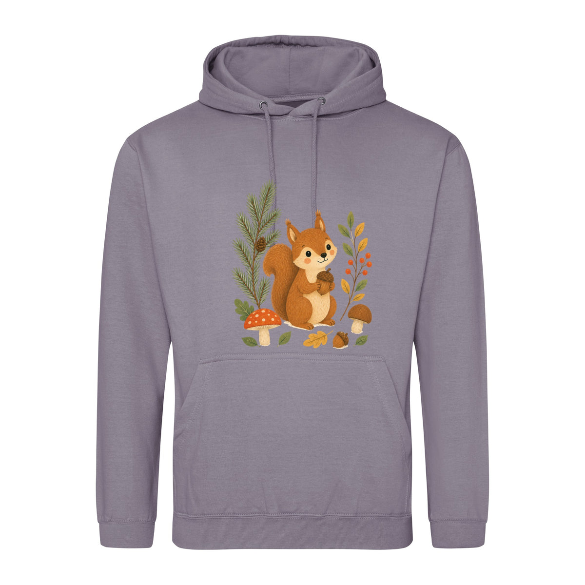 Squirrel's Autumn Store Adult Hoodie - Once Upon a Woodland Dusty Lilac colour variant image