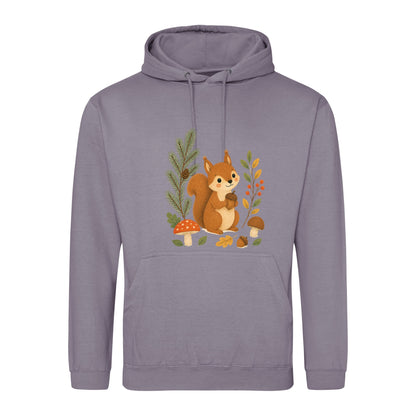 Squirrel's Autumn Store Adult Hoodie - Once Upon a Woodland Dusty Lilac colour variant image