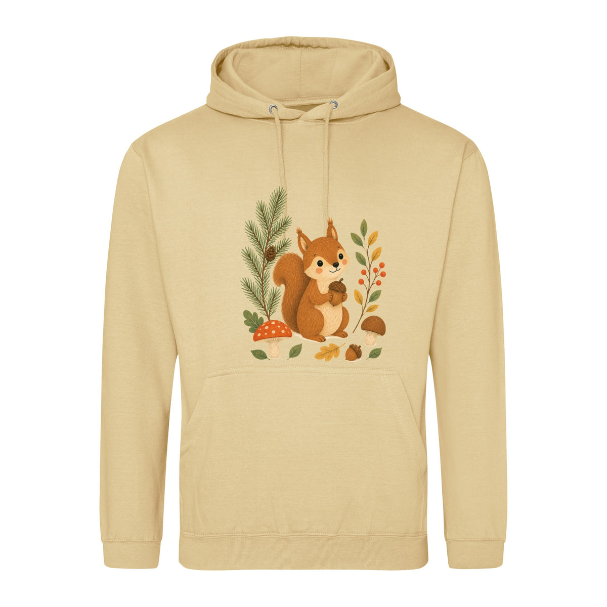 Squirrel's Autumn Store Adult Hoodie - Once Upon a Woodland Desert Sand colour variant image