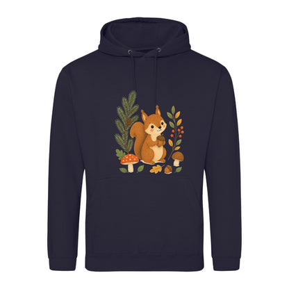 Squirrel's Autumn Store Adult Hoodie - Once Upon a Woodland French Navy colour variant image