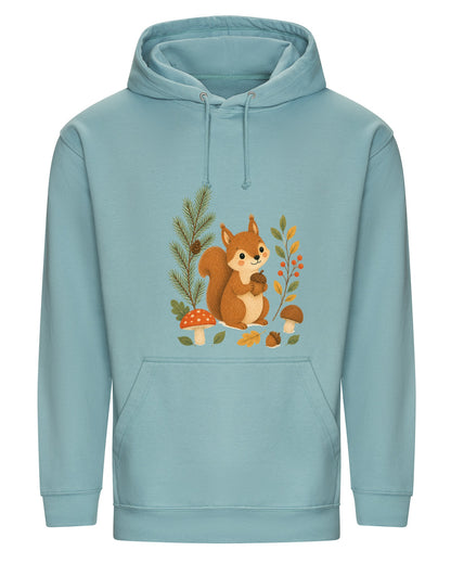 Squirrel's Autumn Store Adult Hoodie - Once Upon a Woodland Seafoam colour variant image