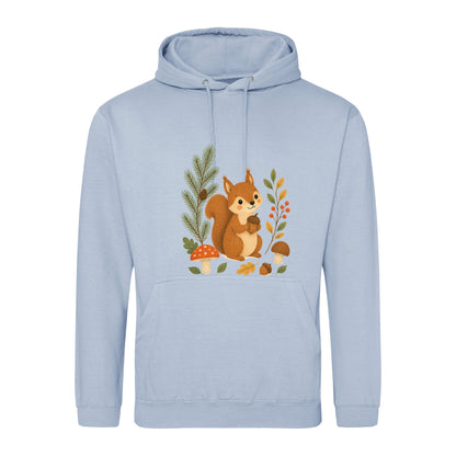 Squirrel's Autumn Store Adult Hoodie - Once Upon a Woodland Sky Blue colour variant image