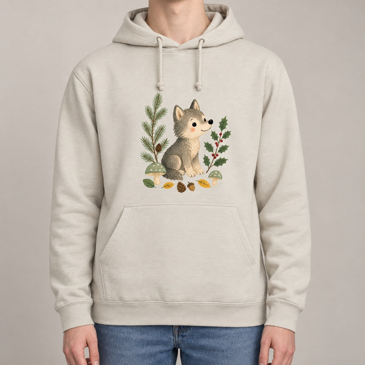 Wolf in the Winter Wood Adult Hoodie - Once Upon a Woodland lead image