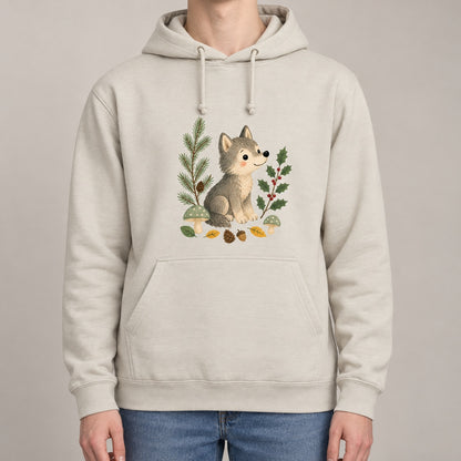 Wolf in the Winter Wood Adult Hoodie - Once Upon a Woodland lead image
