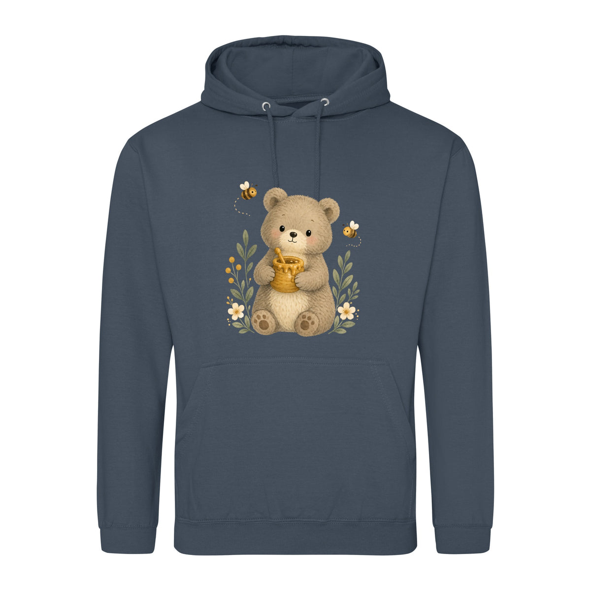 Bear and the Honey Bees Adult Hoodie - Once Upon a Woodland Airforce Blue colour variant image