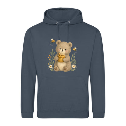 Bear and the Honey Bees Adult Hoodie - Once Upon a Woodland Airforce Blue colour variant image