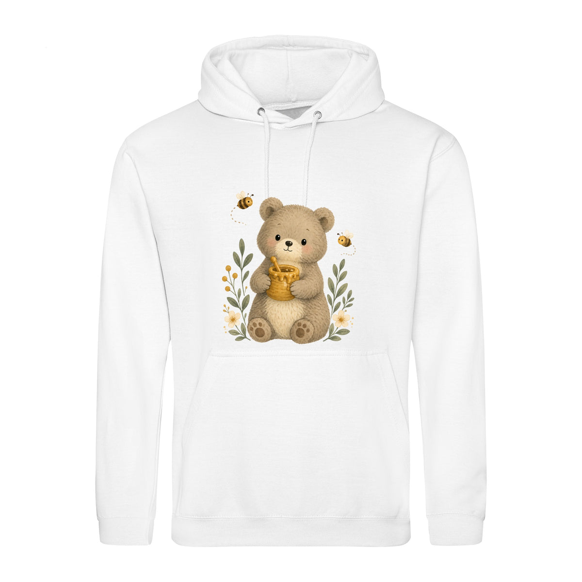 Bear and the Honey Bees Adult Hoodie - Once Upon a Woodland Arctic White colour variant image