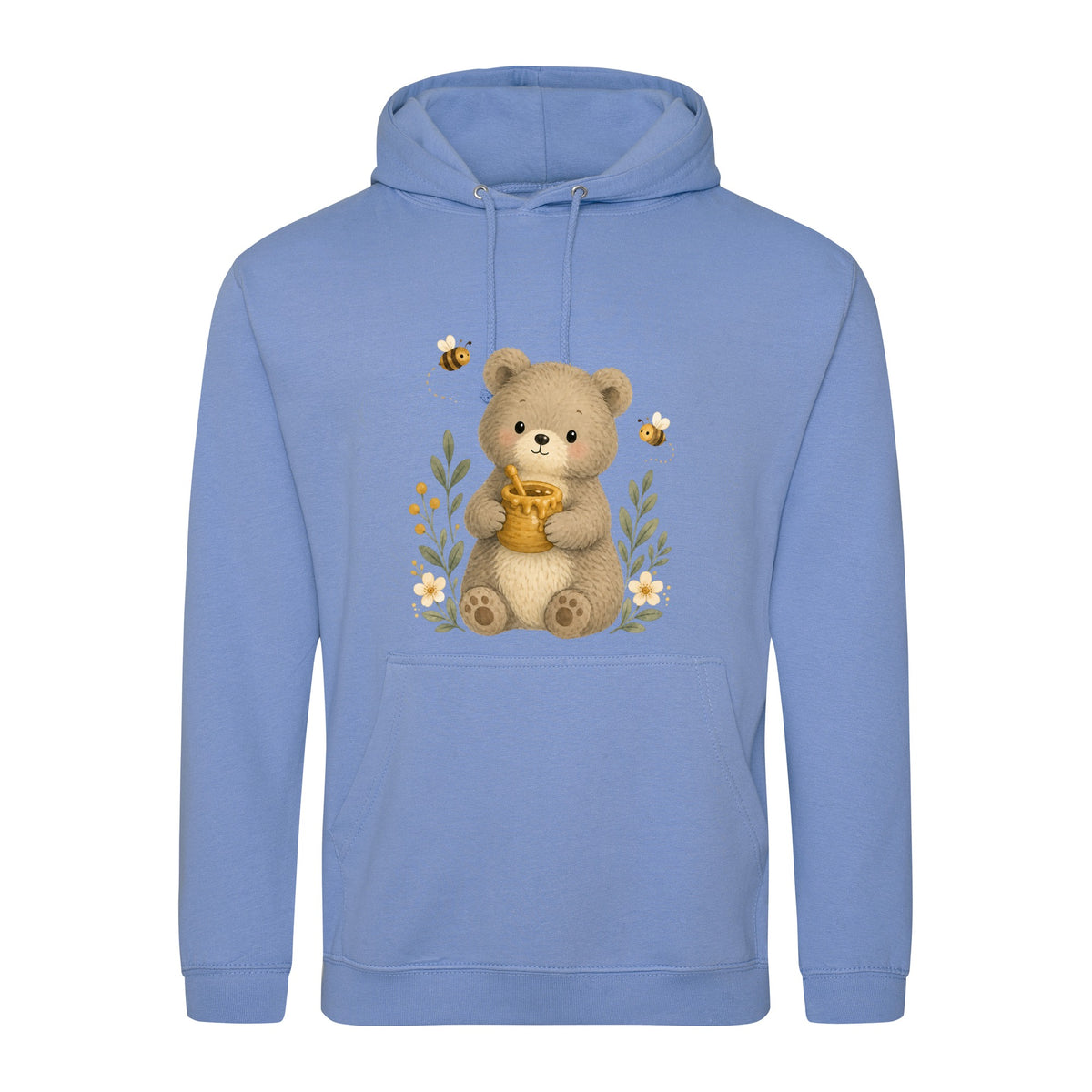 Bear and the Honey Bees Adult Hoodie - Once Upon a Woodland Cornflower Blue colour variant image