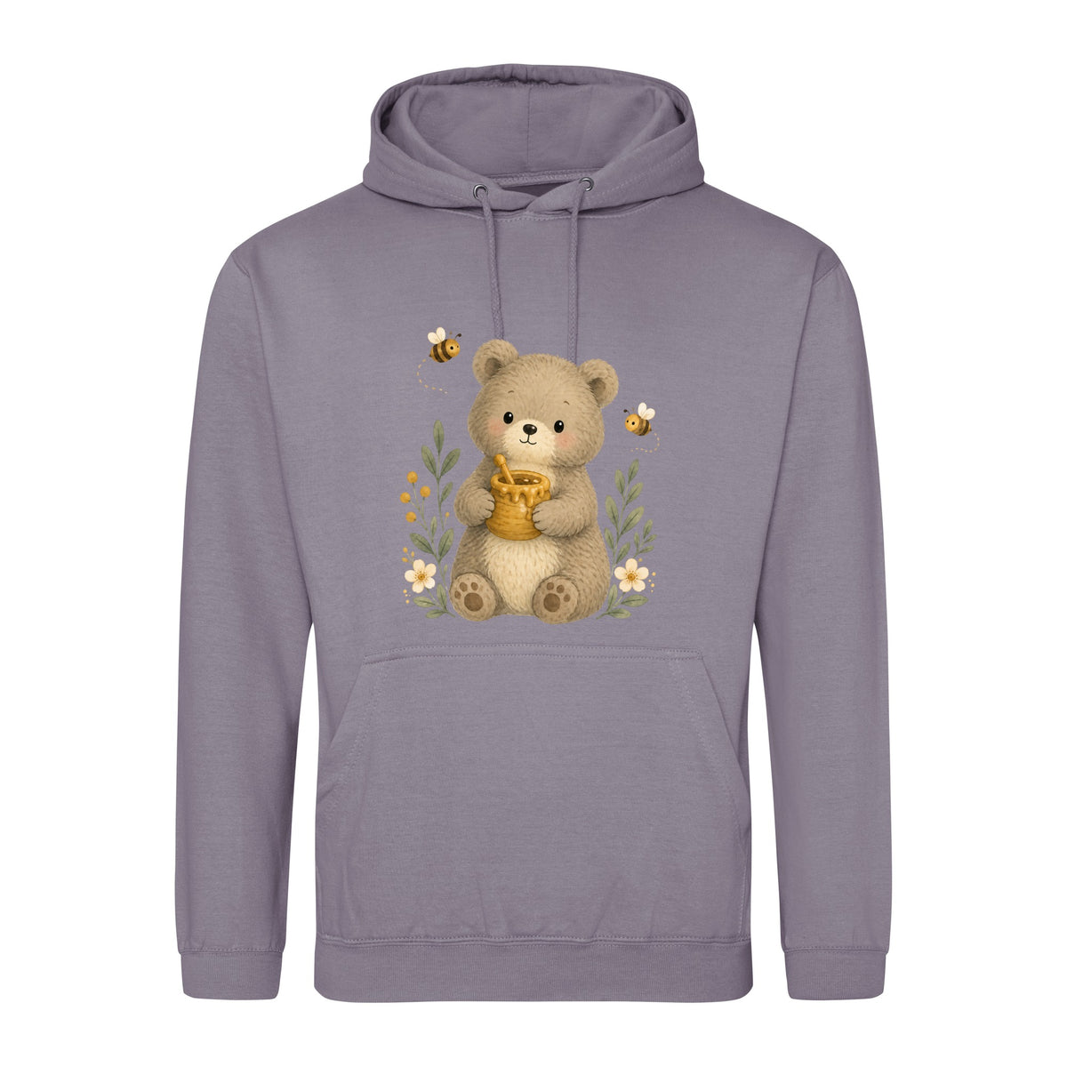 Bear and the Honey Bees Adult Hoodie - Once Upon a Woodland Dusty Lilac colour variant image