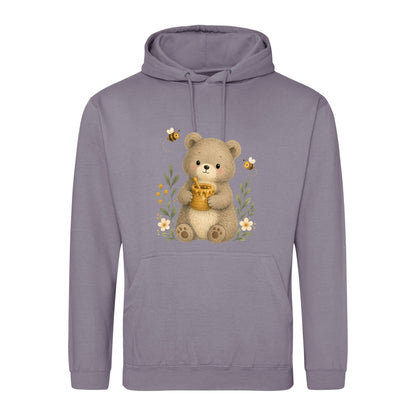 Bear and the Honey Bees Adult Hoodie - Once Upon a Woodland Dusty Lilac colour variant image