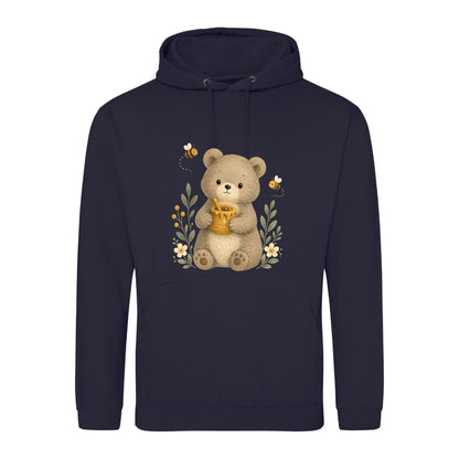 Bear and the Honey Bees Adult Hoodie - Once Upon a Woodland French Navy colour variant image