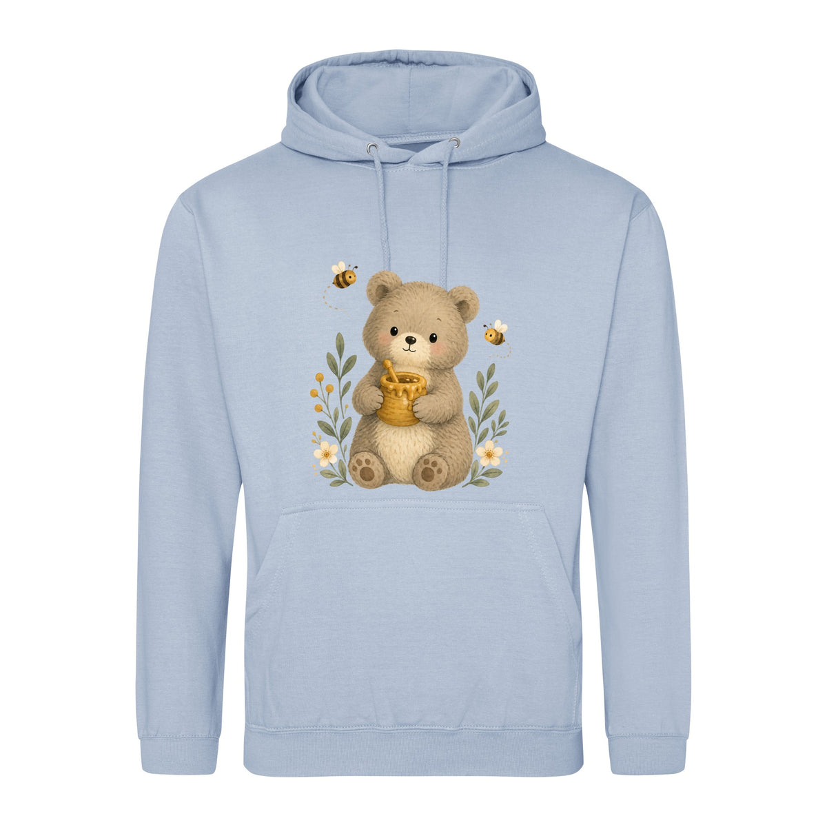 Bear and the Honey Bees Adult Hoodie - Once Upon a Woodland Sky Blue colour variant image
