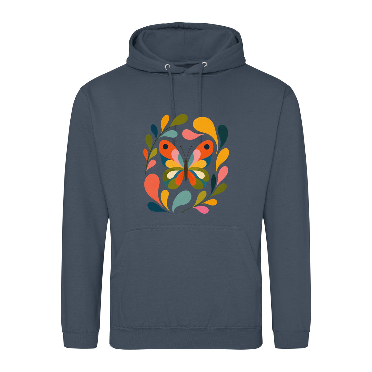Wings in Bloom Adult Hoodie - Freeform Fauna Airforce Blue colour variant image