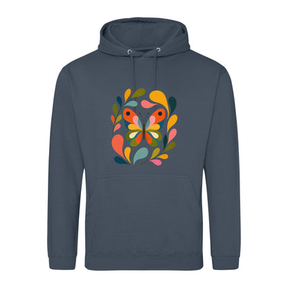 Wings in Bloom Adult Hoodie - Freeform Fauna Airforce Blue colour variant image
