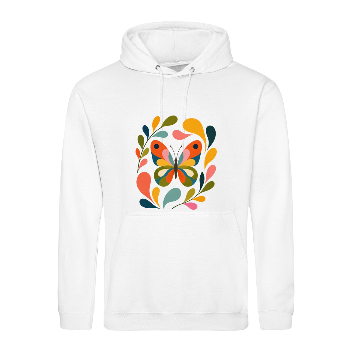 Wings in Bloom Adult Hoodie - Freeform Fauna Arctic White colour variant image