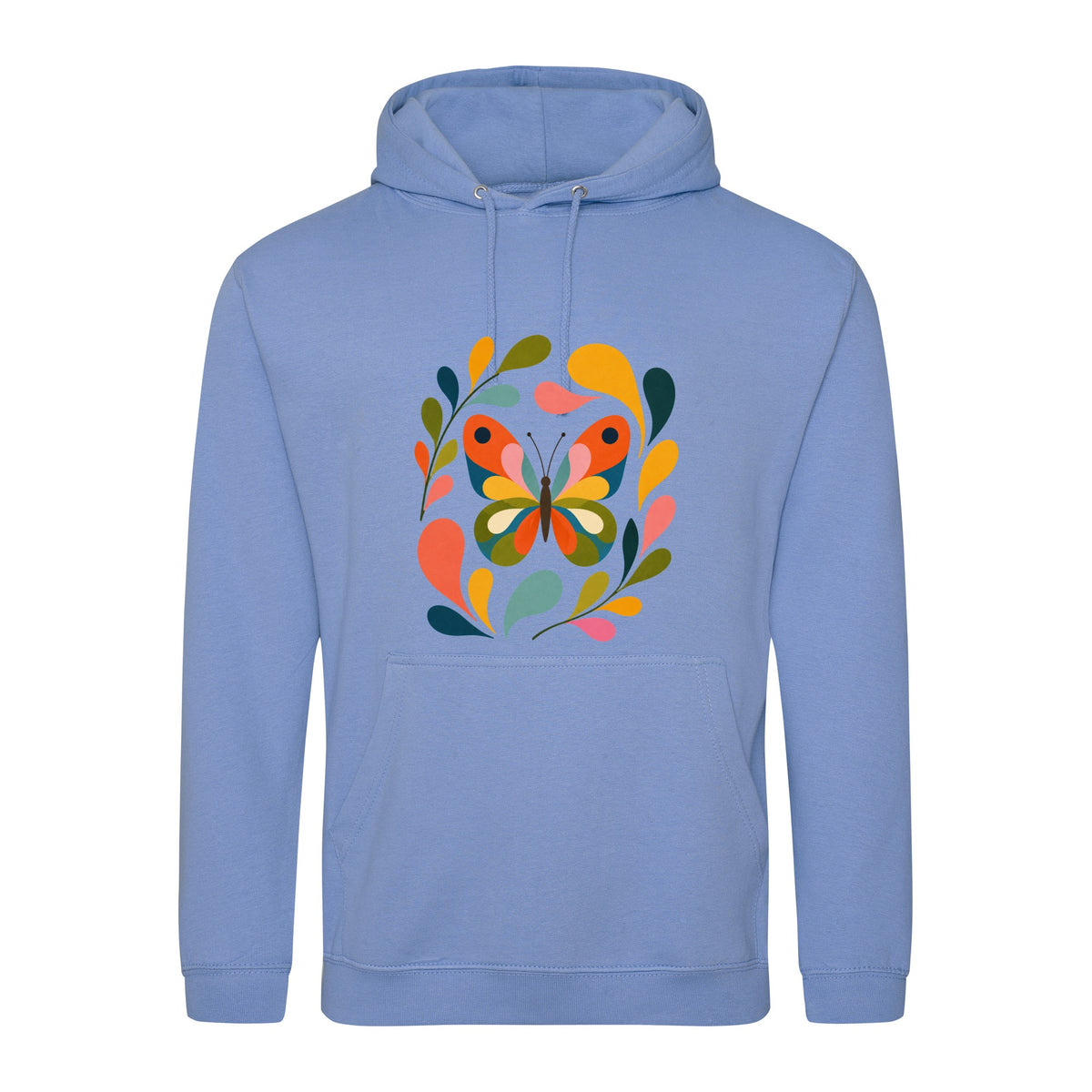 Wings in Bloom Adult Hoodie - Freeform Fauna Cornflower Blue colour variant image
