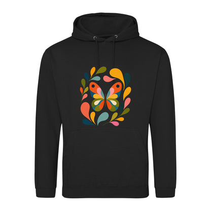Wings in Bloom Adult Hoodie - Freeform Fauna Deep Black colour variant image