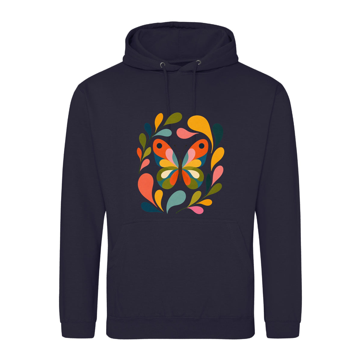 Wings in Bloom Adult Hoodie - Freeform Fauna French Navy colour variant image