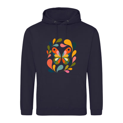 Wings in Bloom Adult Hoodie - Freeform Fauna French Navy colour variant image