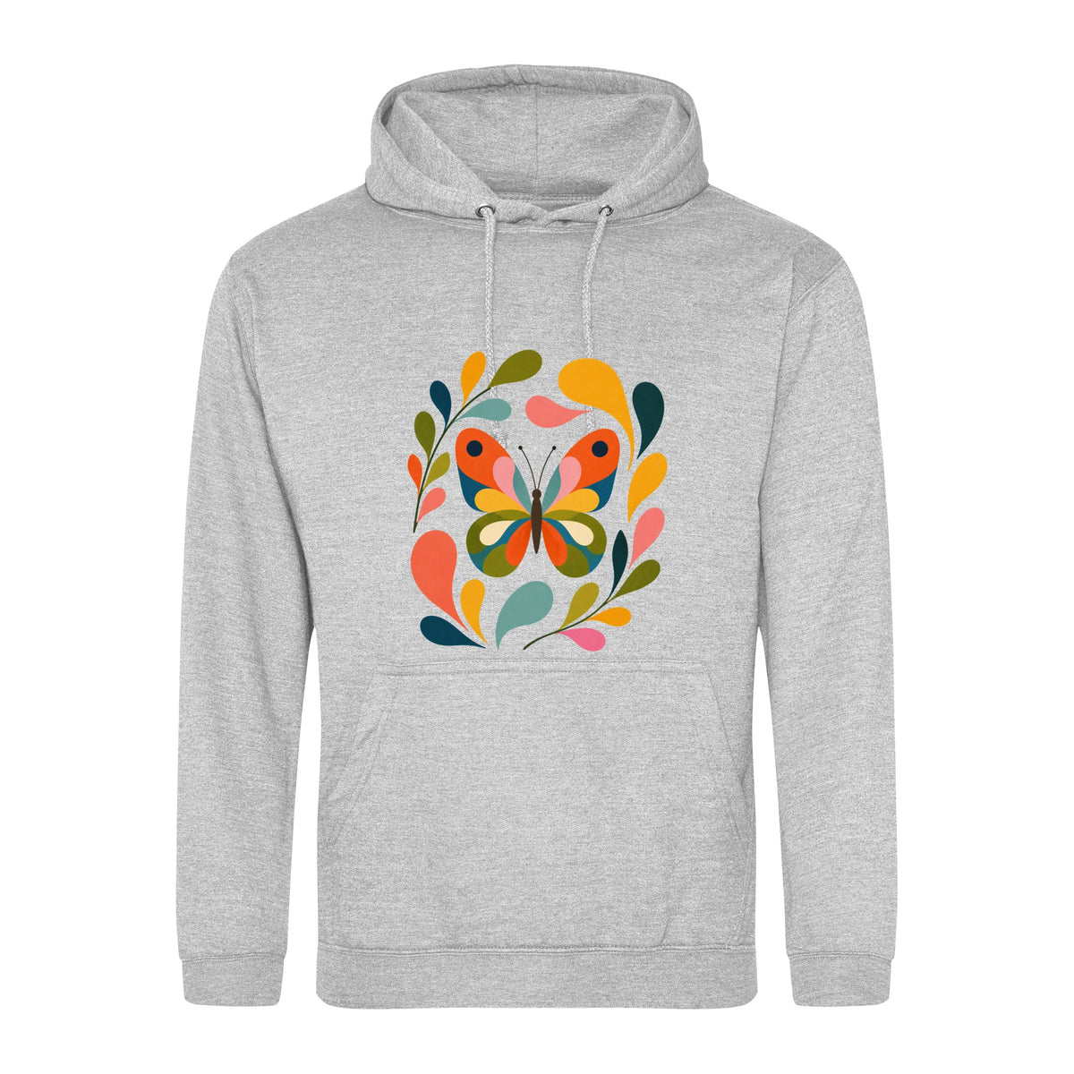 Wings in Bloom Adult Hoodie - Freeform Fauna Heather Grey colour variant image