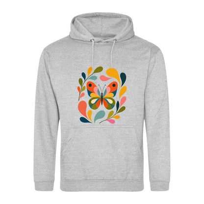 Wings in Bloom Adult Hoodie - Freeform Fauna Heather Grey colour variant image