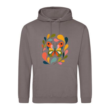 Wings in Bloom Adult Hoodie - Freeform Fauna Mocha Brown colour variant image