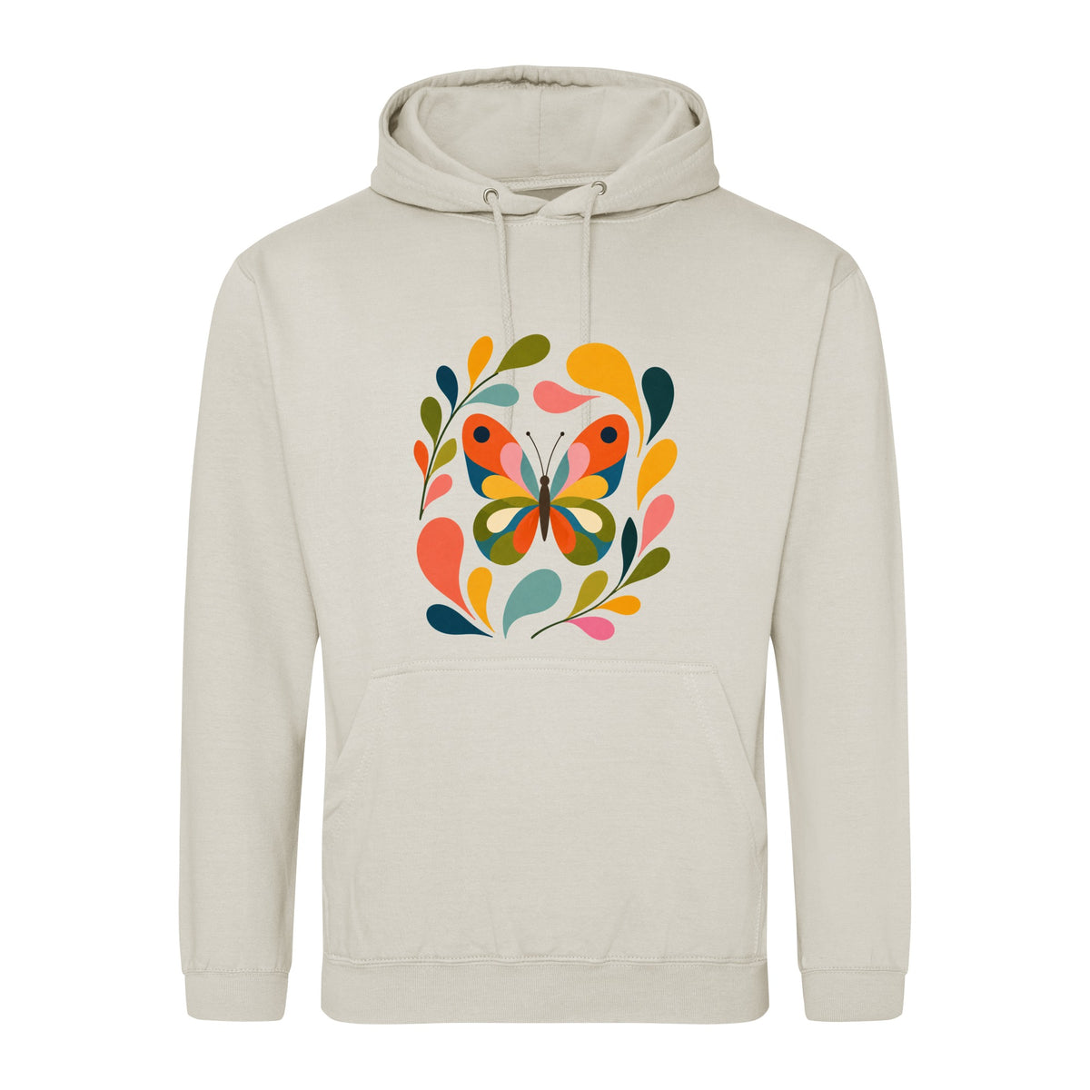 Wings in Bloom Adult Hoodie - Freeform Fauna Natural Stone colour variant image