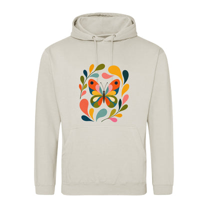 Wings in Bloom Adult Hoodie - Freeform Fauna Natural Stone colour variant image