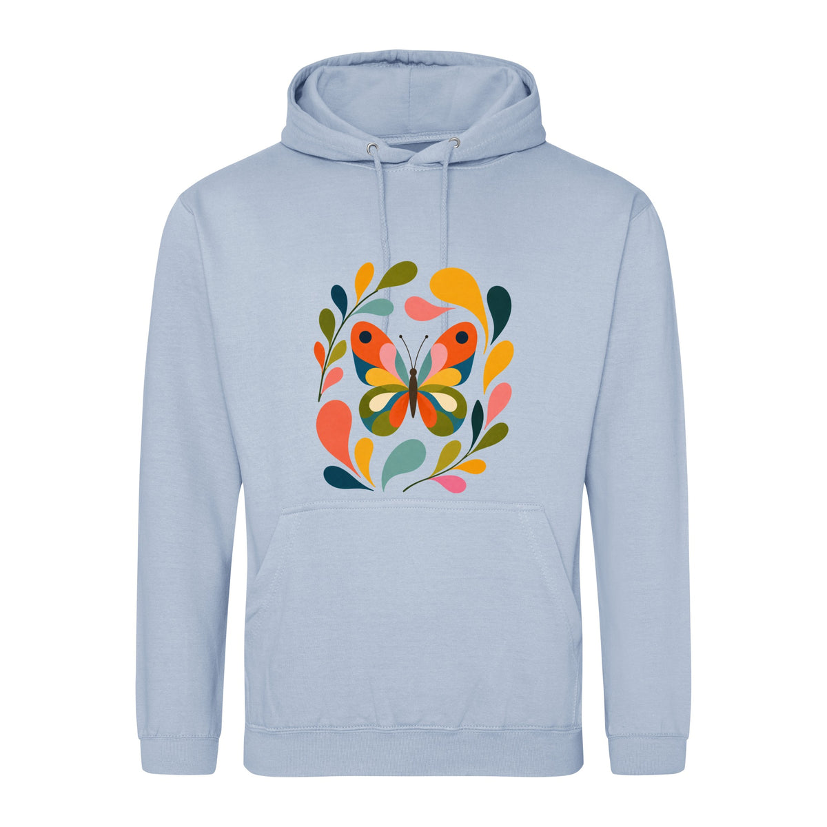 Wings in Bloom Adult Hoodie - Freeform Fauna Sky Blue colour variant image