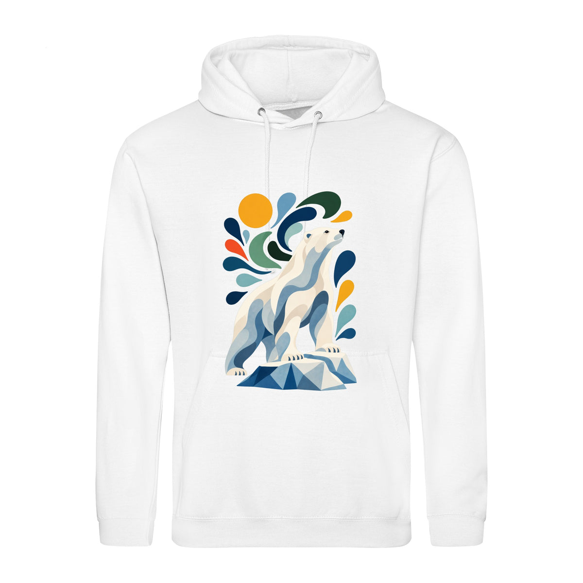 Arctic Resolve Adult Hoodie - Freeform Fauna Arctic White colour variant image