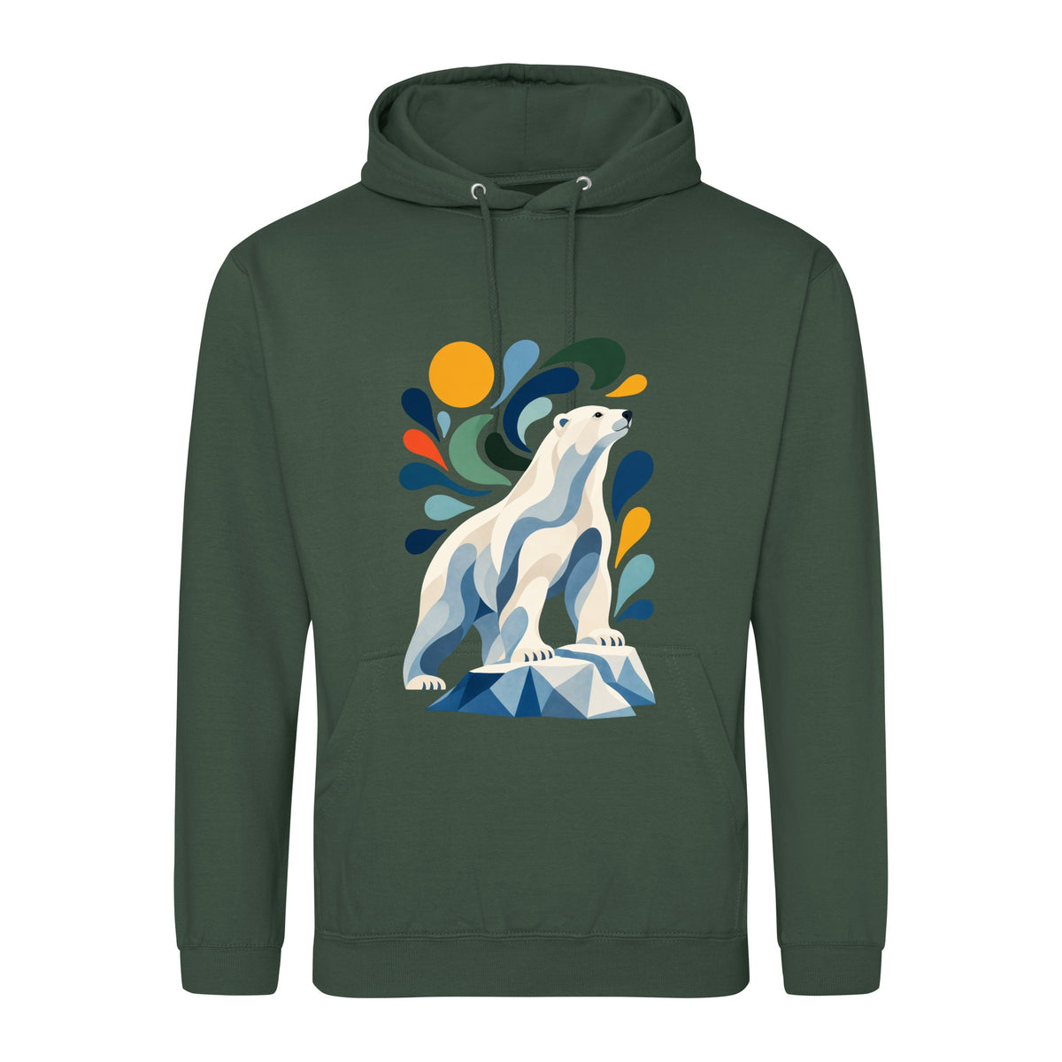 Arctic Resolve Adult Hoodie - Freeform Fauna Bottle Green colour variant image