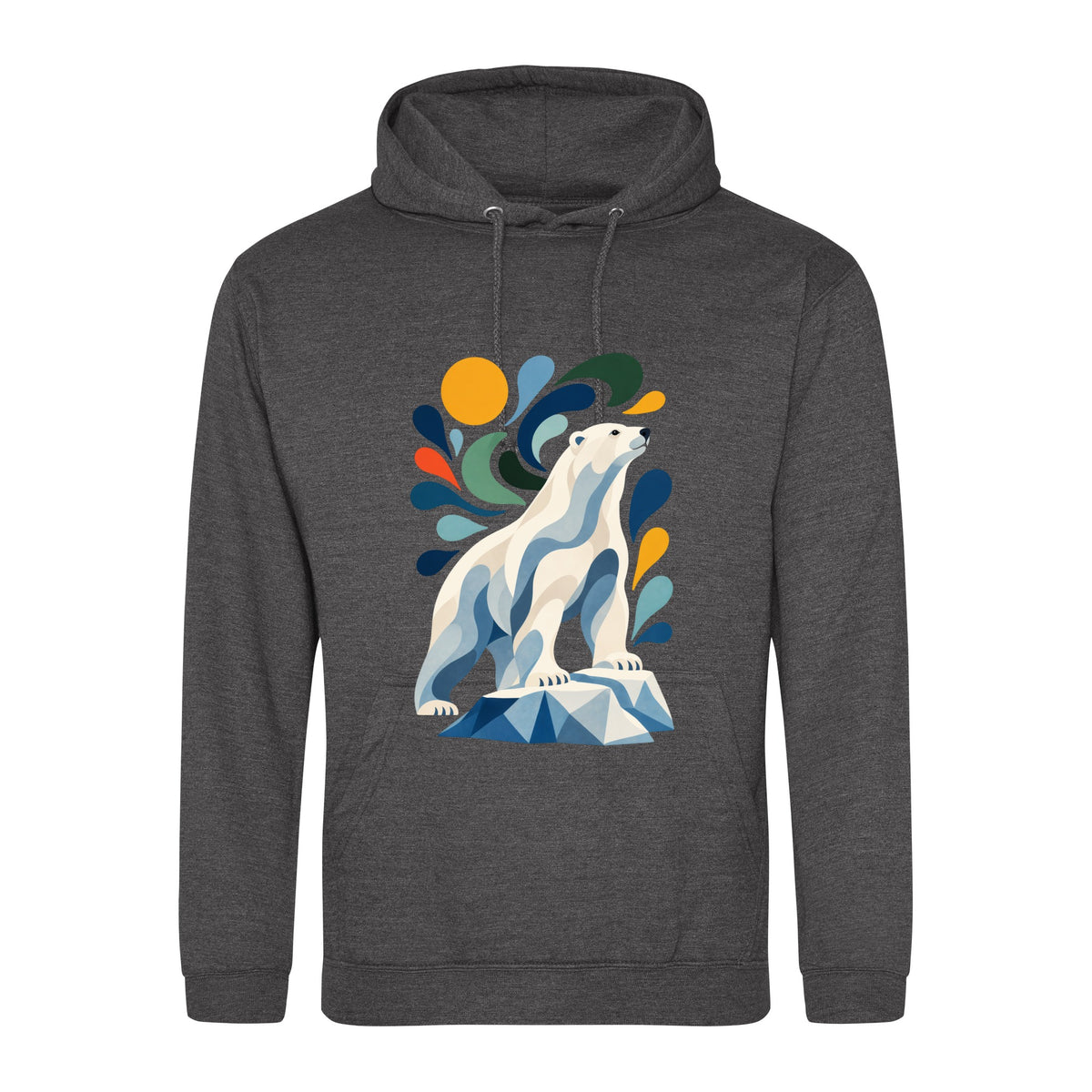 Arctic Resolve Adult Hoodie - Freeform Fauna Charcoal colour variant image