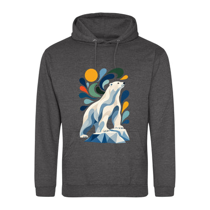 Arctic Resolve Adult Hoodie - Freeform Fauna Charcoal colour variant image