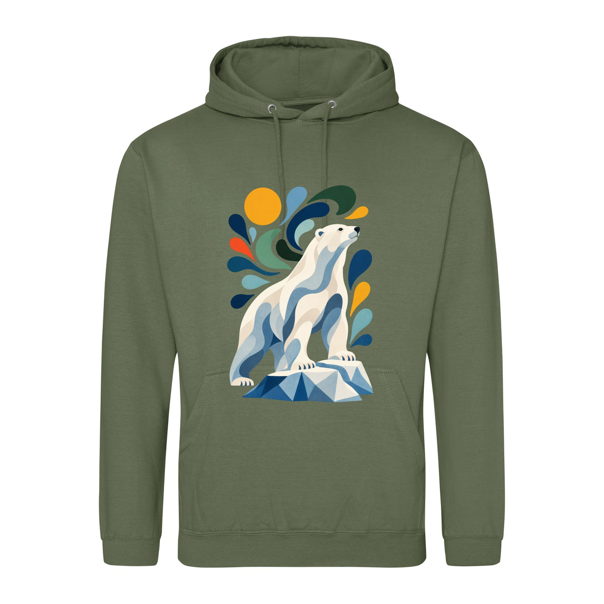 Arctic Resolve Adult Hoodie - Freeform Fauna Earthy Green colour variant image