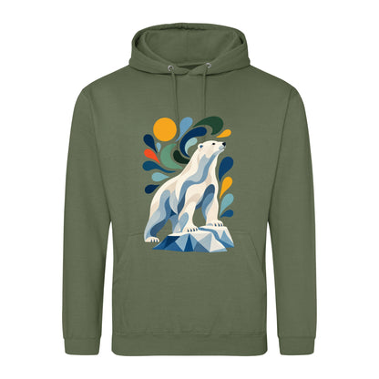 Arctic Resolve Adult Hoodie - Freeform Fauna Earthy Green colour variant image
