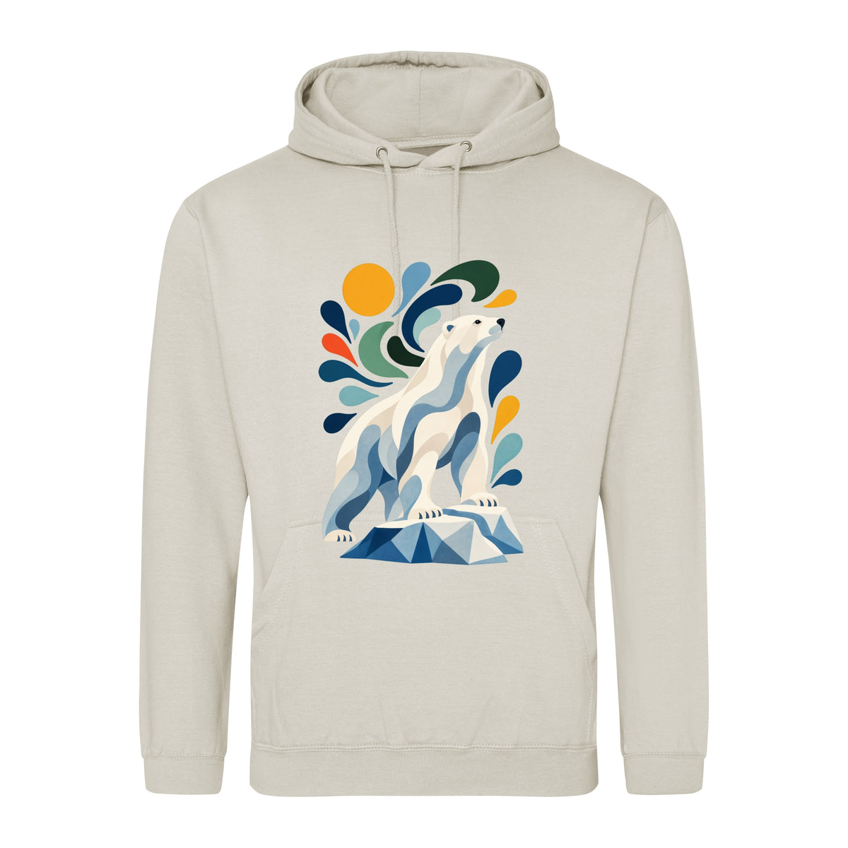 Arctic Resolve Adult Hoodie - Freeform Fauna Natural Stone colour variant image