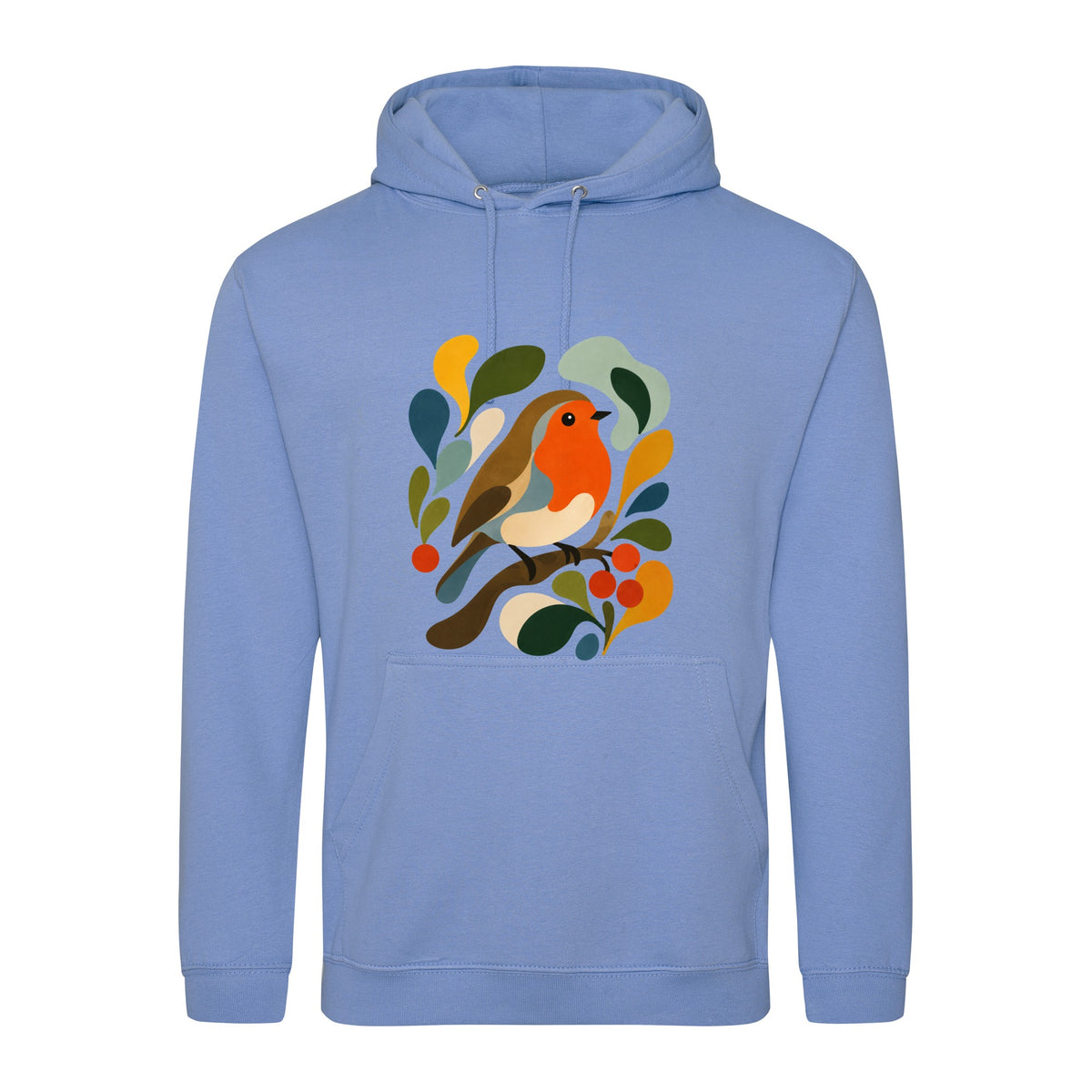 Hedgerow Harmony Adult Hoodie - Freeform Fauna Cornflower Blue colour variant image