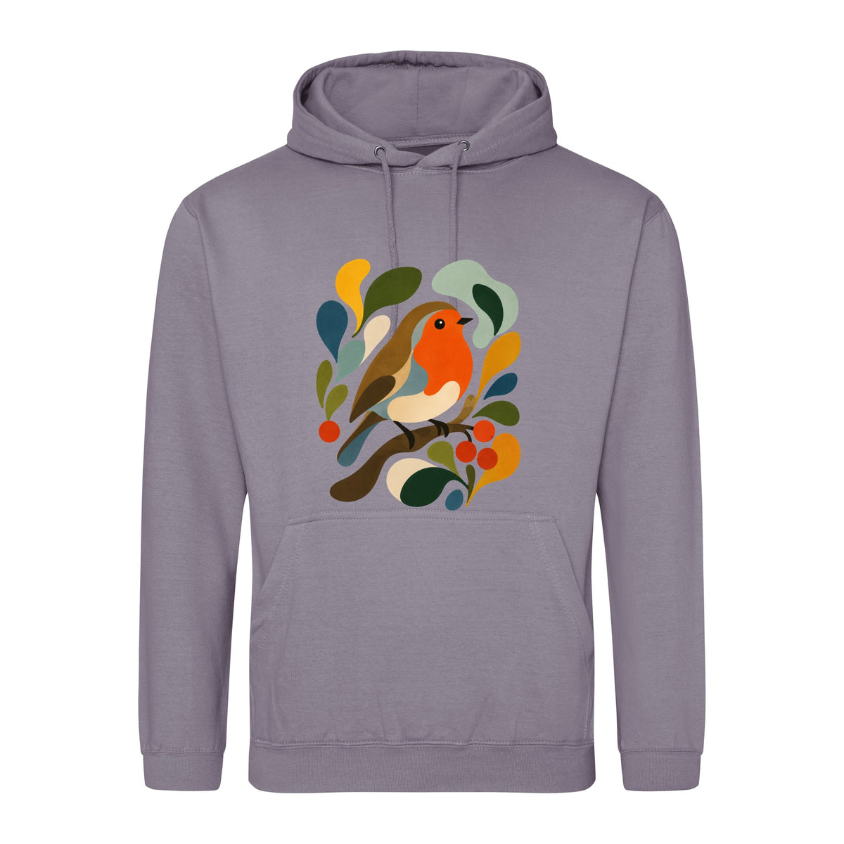 Hedgerow Harmony Adult Hoodie - Freeform Fauna Dusty Lilac colour variant image