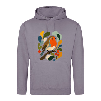 Hedgerow Harmony Adult Hoodie - Freeform Fauna Dusty Lilac colour variant image