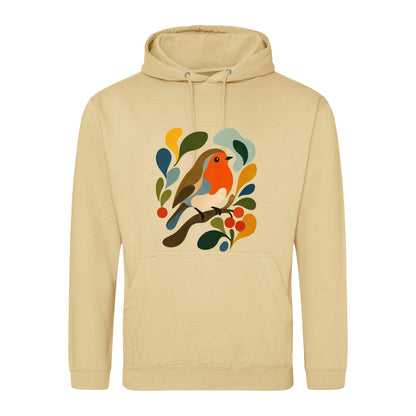Hedgerow Harmony Adult Hoodie - Freeform Fauna Desert Sand colour variant image