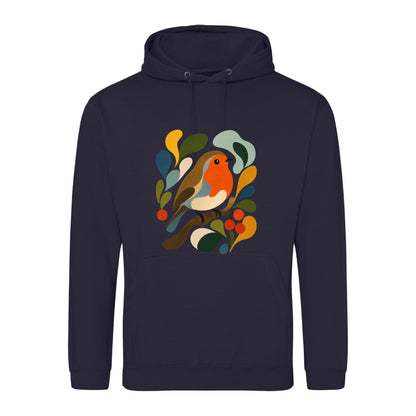 Hedgerow Harmony Adult Hoodie - Freeform Fauna French Navy colour variant image