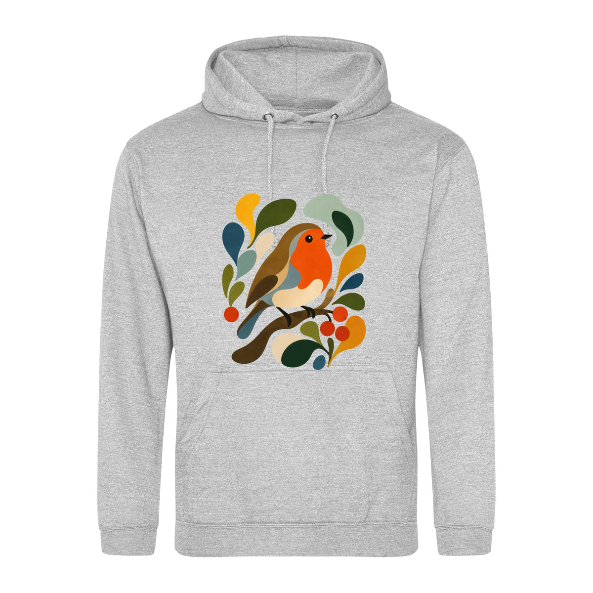 Hedgerow Harmony Adult Hoodie - Freeform Fauna Heather Grey colour variant image