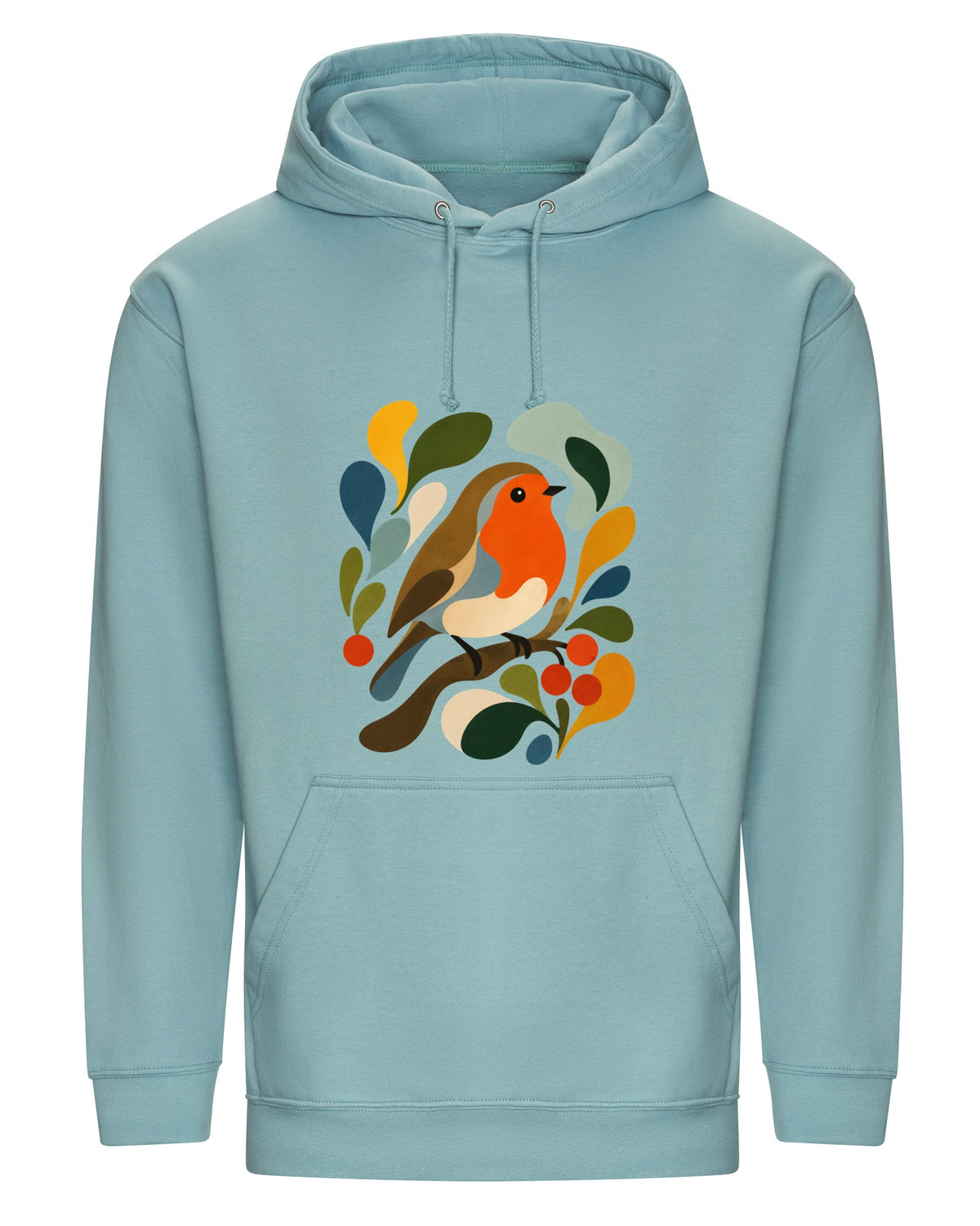 Hedgerow Harmony Adult Hoodie - Freeform Fauna Seafoam colour variant image