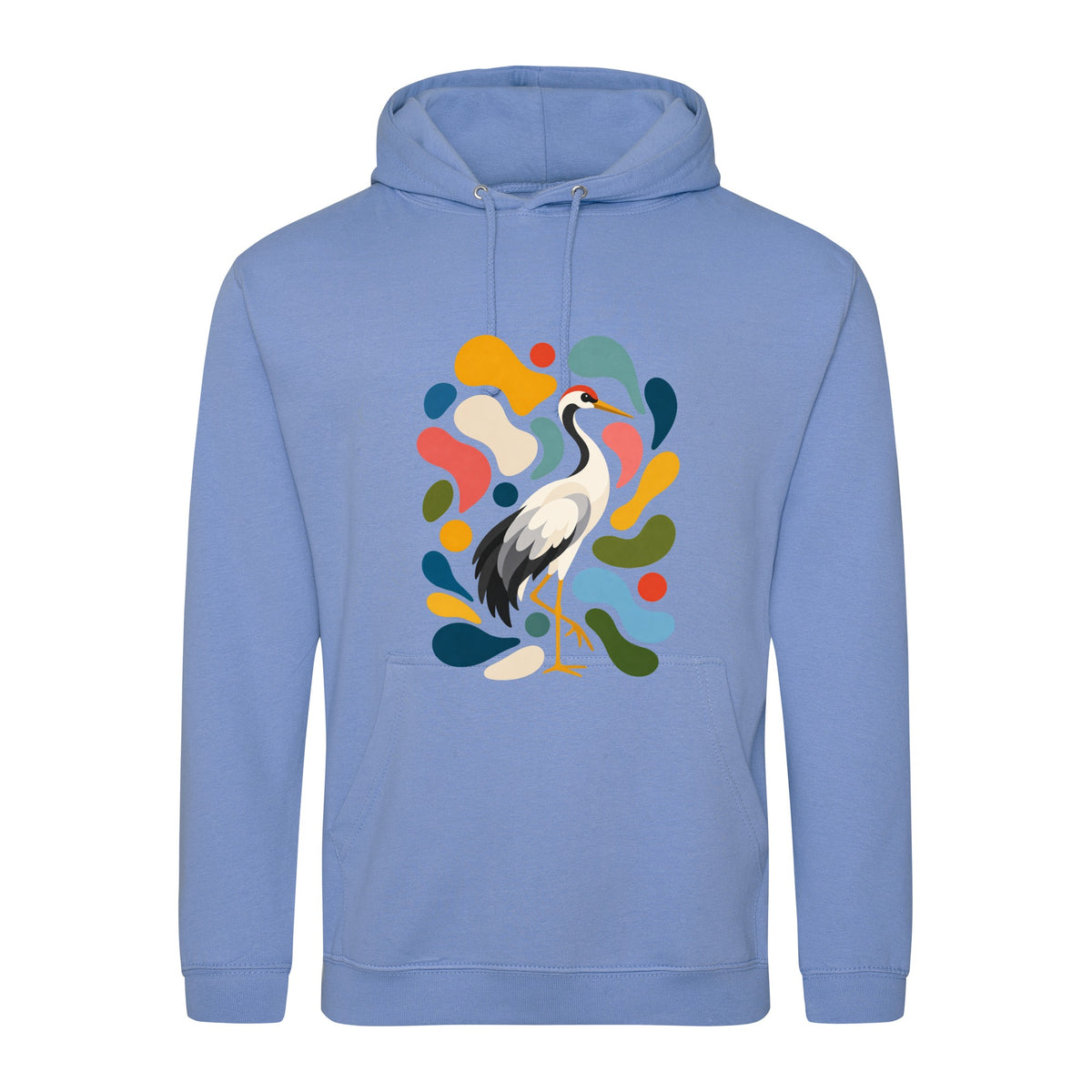 Stillness and Grace Adult Hoodie - Freeform Fauna Cornflower Blue colour variant image