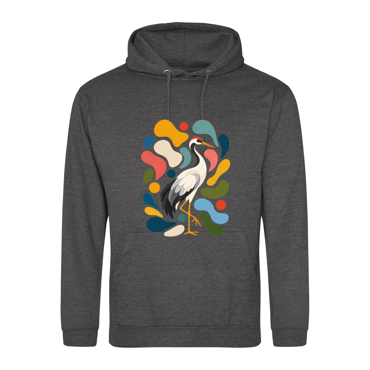 Stillness and Grace Adult Hoodie - Freeform Fauna Charcoal colour variant image